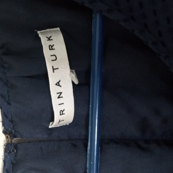 Trina Turk Navy Sleeveless Blouse, Cottage Core, Professional, Office, Picnic - Picture 2 of 10